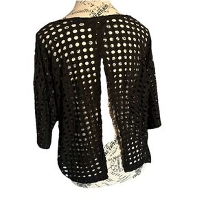 Women's Ciara Sun Woo Size Xs Black 3/4 Sleeve Top Open Back Festival Beach